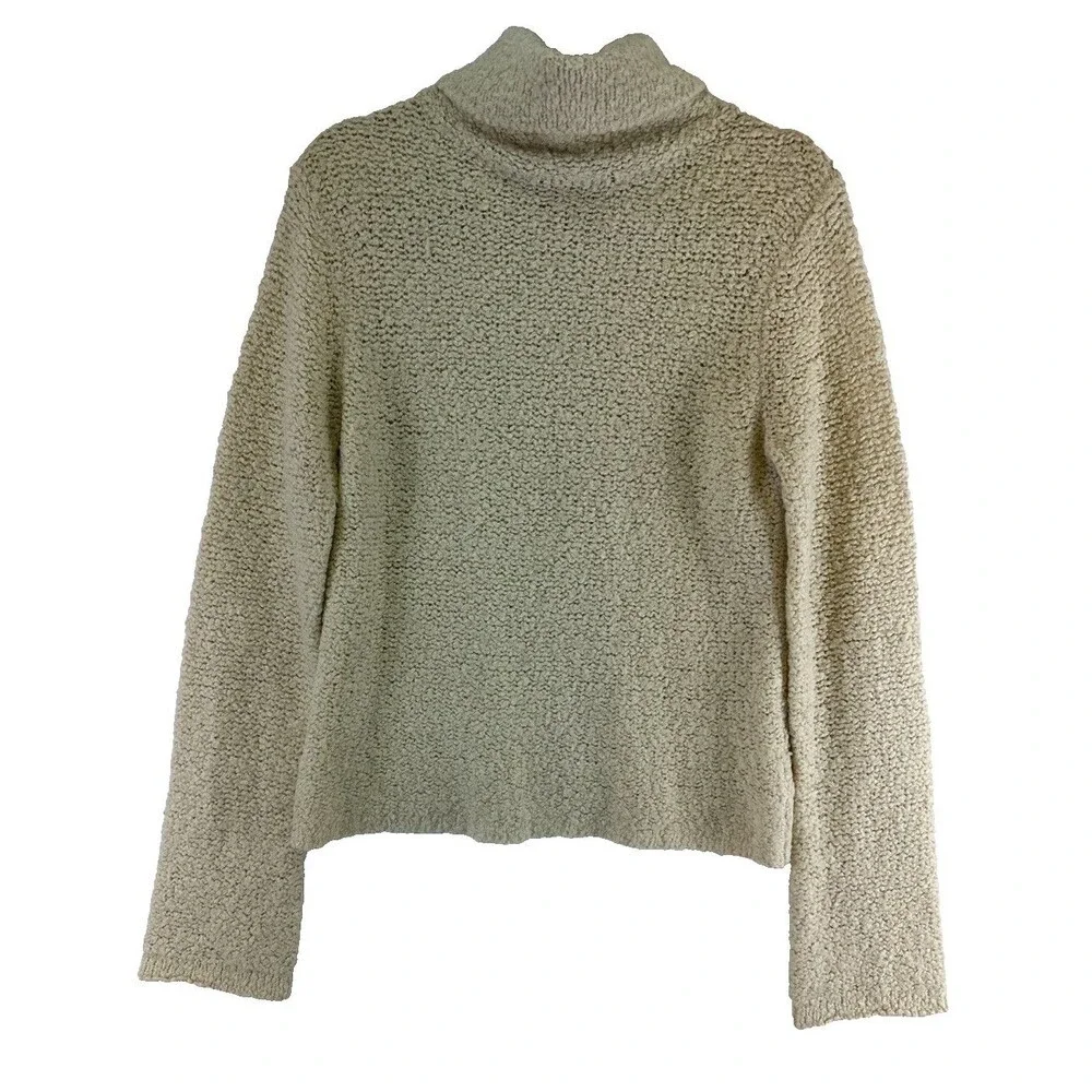 J Crew Cream Turtleneck‎ Sweater Bell Sleeve Pullover Vintage Wool Womens Medium
